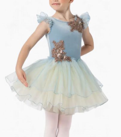 Blue velvet tutu, Colour: dusky blue, size: childs med
