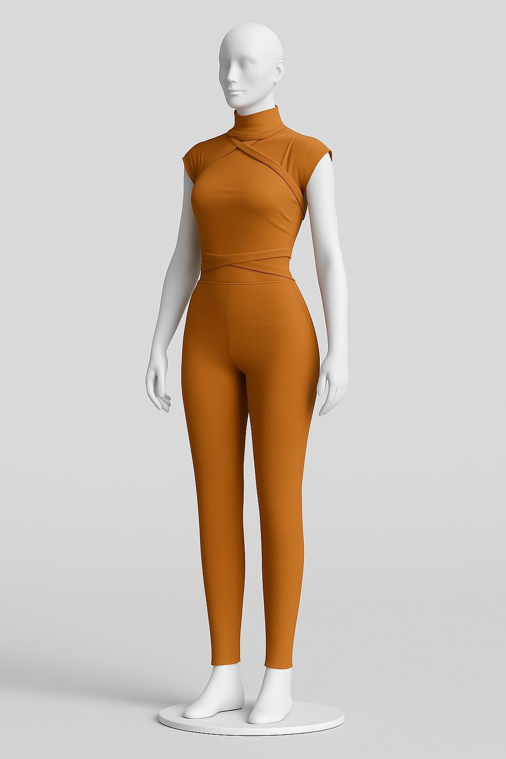 Orange Unitard with mesh upper, size: Adult Med