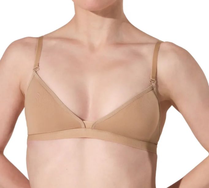 Capezio Deep Neck Clear Back Bra, Colour: Nud, size: XSmall