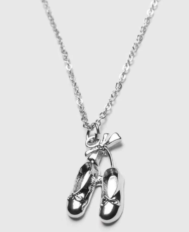 Ballet Shoe Necklace, Colour: Silver