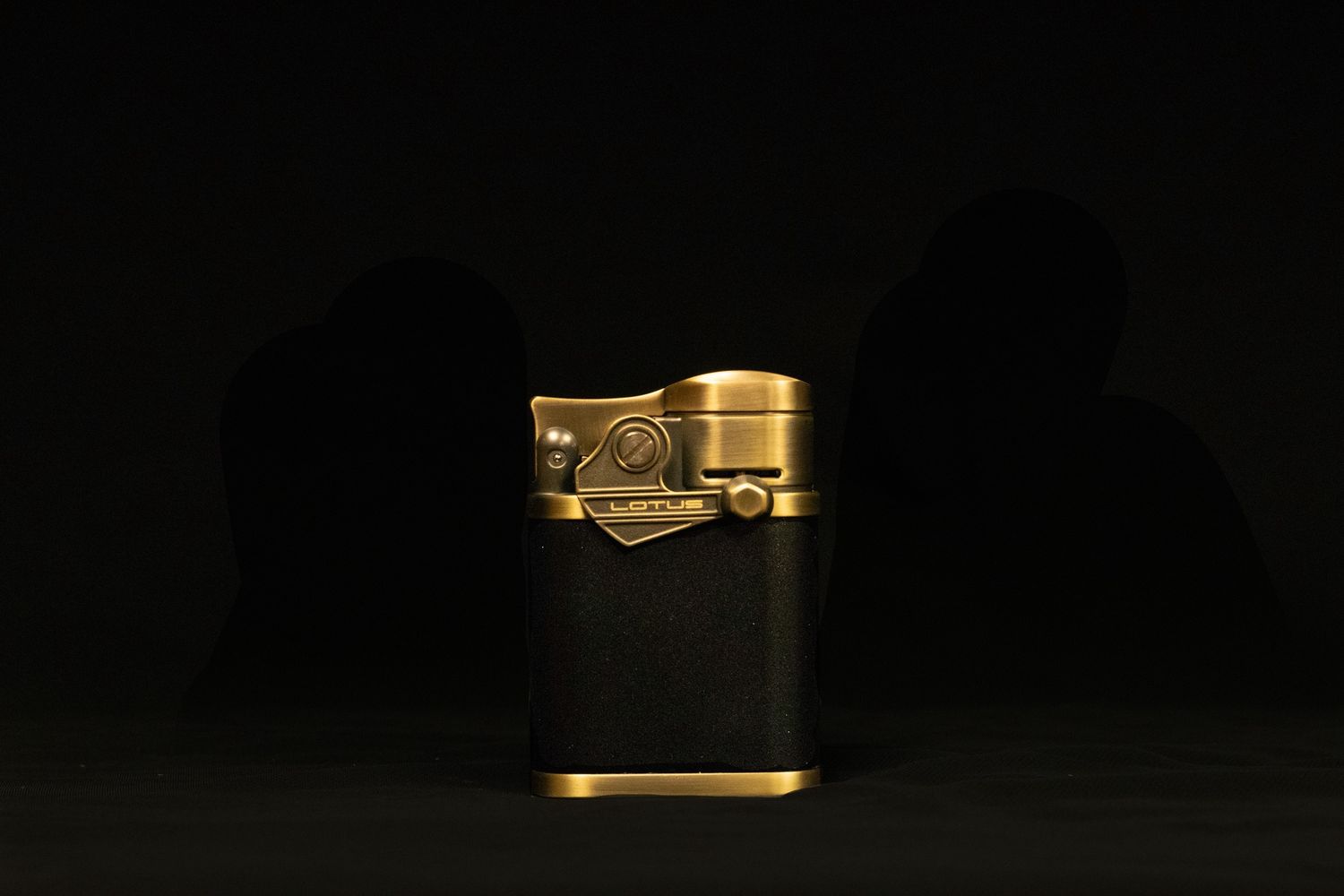 Lotus Winston Table Lighter Quad Torch Brass &amp; Black