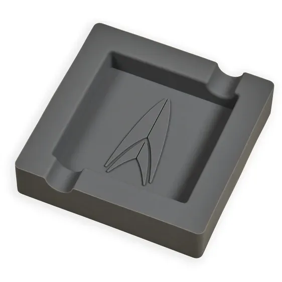 Lotus Square Silicone Ashtray Gray