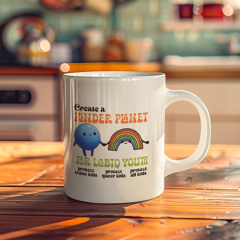 Kinder Planet Mug – Protect LGBTQ+ Kids with Rainbow Joy