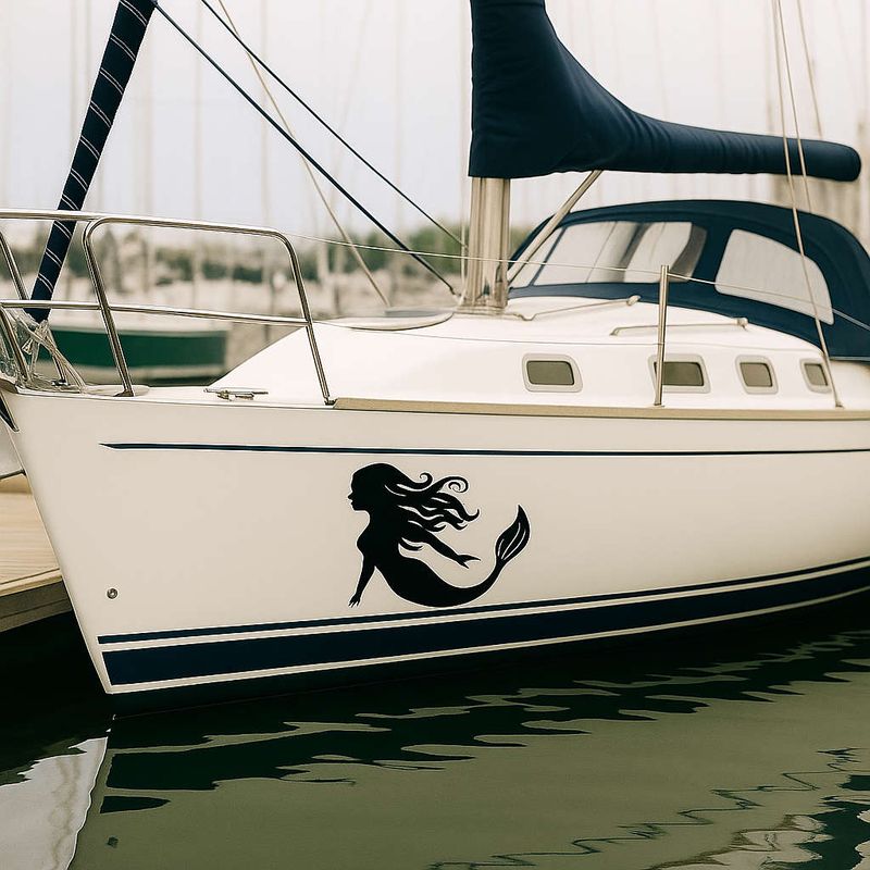 Mermaid Silhouette Vinyl Boat Decal