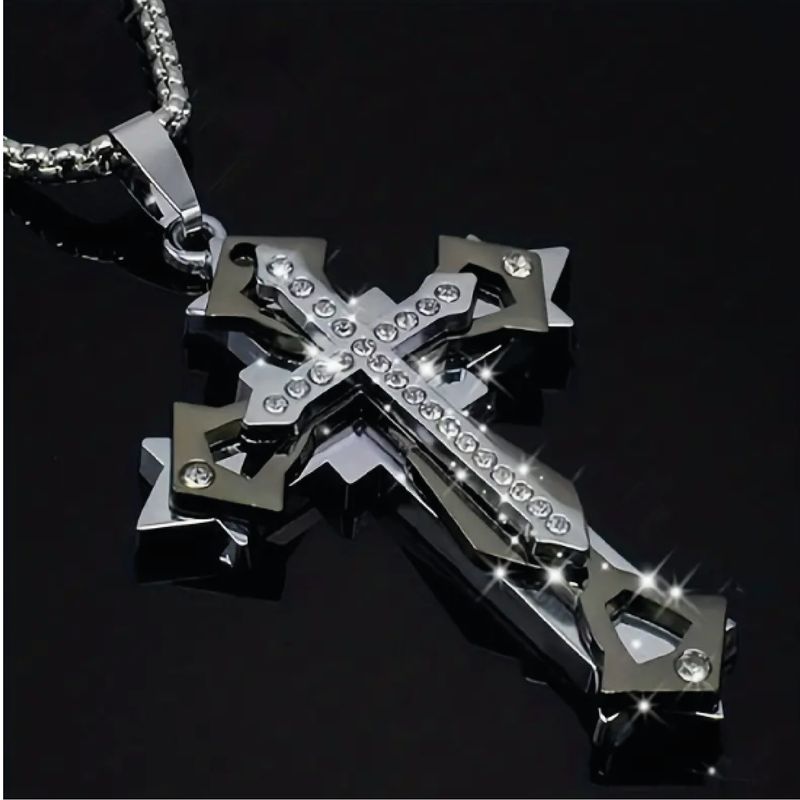 ​Exquisites Kreuz in 3D Optik mit Zirkonen