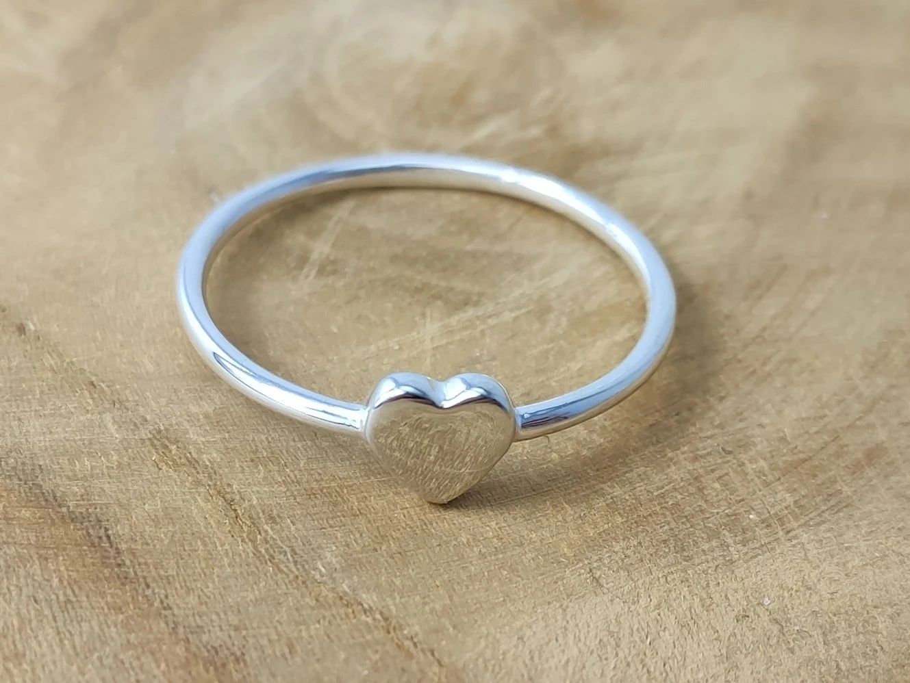 Ring heart stacking ring 925 silver