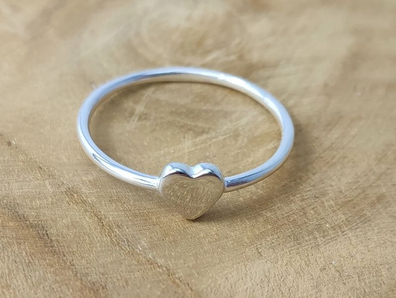 Ring heart stacking ring 925 silver