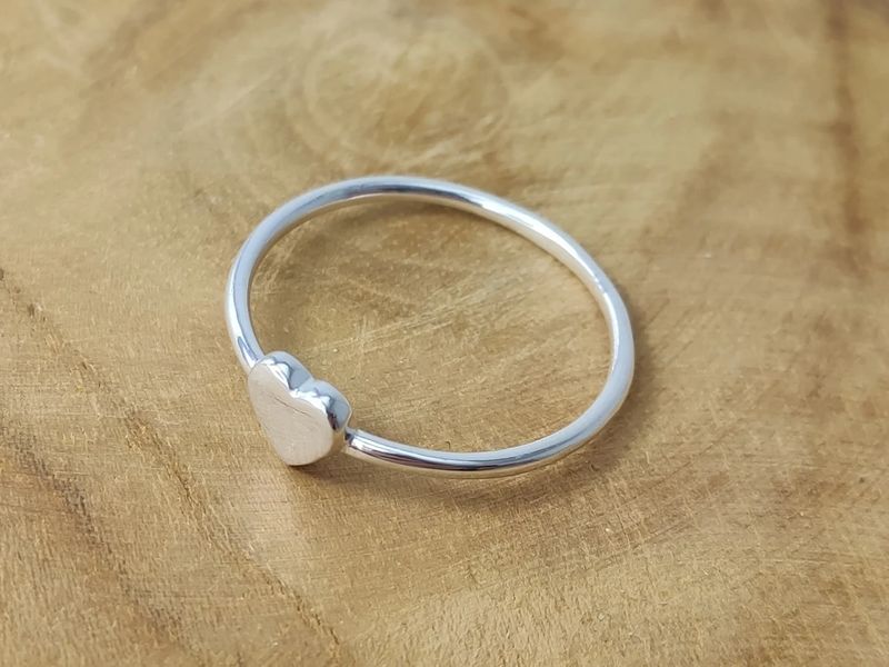 Ring heart stacking ring 925 silver