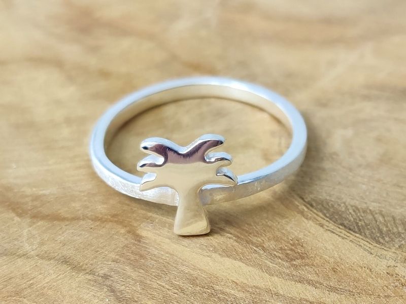 Ring palm stacking ring sterling silver