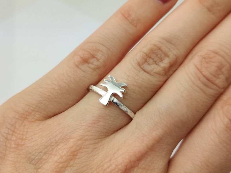 Ring palm stacking ring sterling silver
