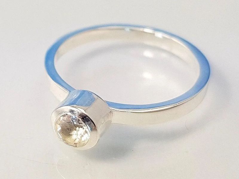 Stacking ring rock crystal 925 silver