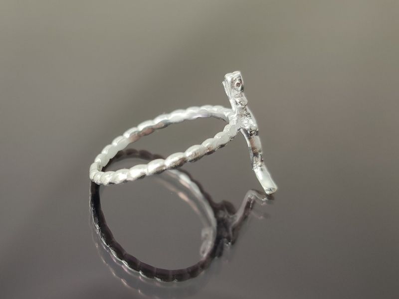 Ring lizard sterling silver stacking ring