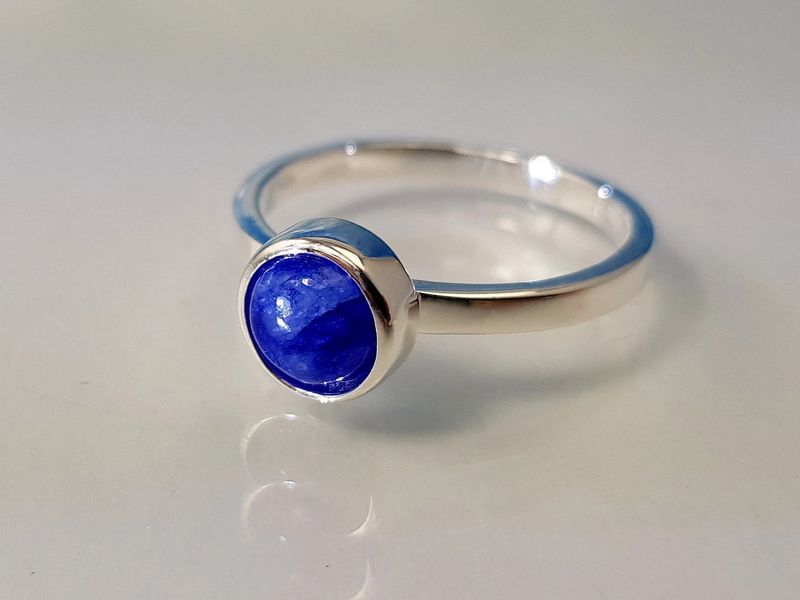 Ring kyanite 925 silver stacking ring