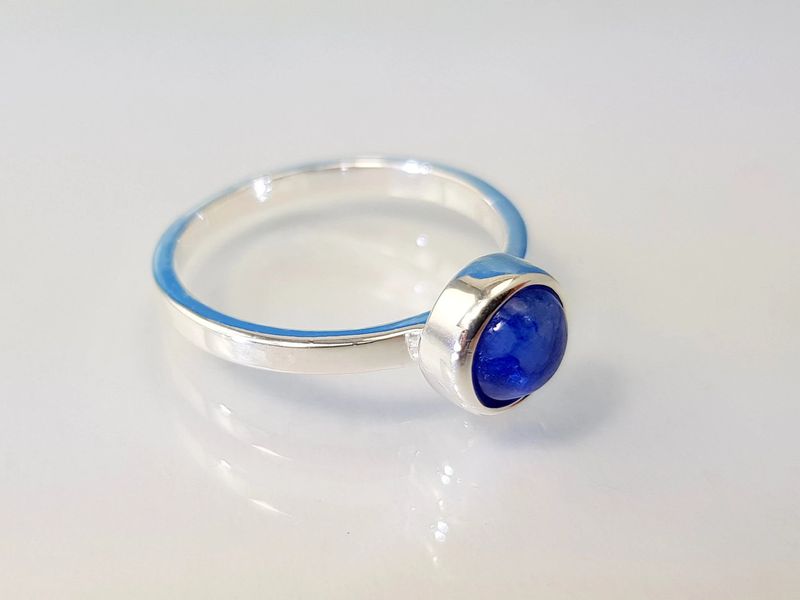 Ring kyanite 925 silver stacking ring