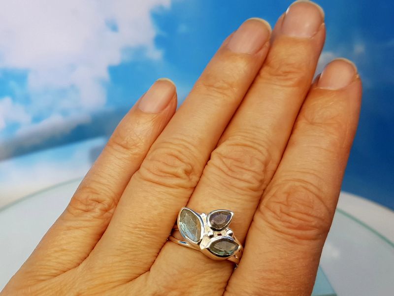 Ring labradorite 925 silver