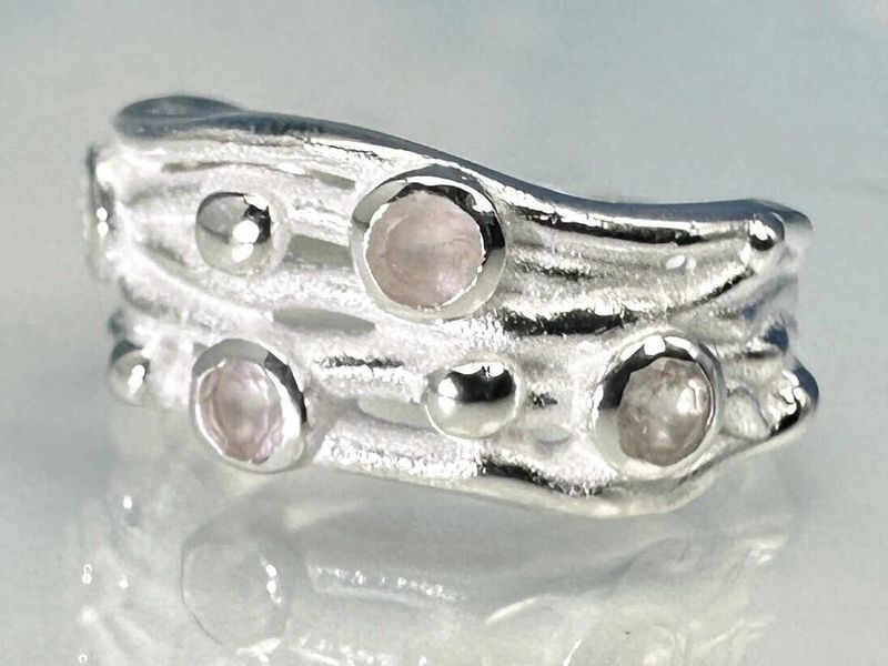 Ring rose quartz 925 silver