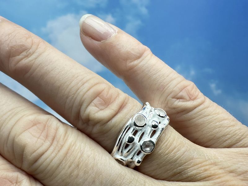 Ring rose quartz 925 silver