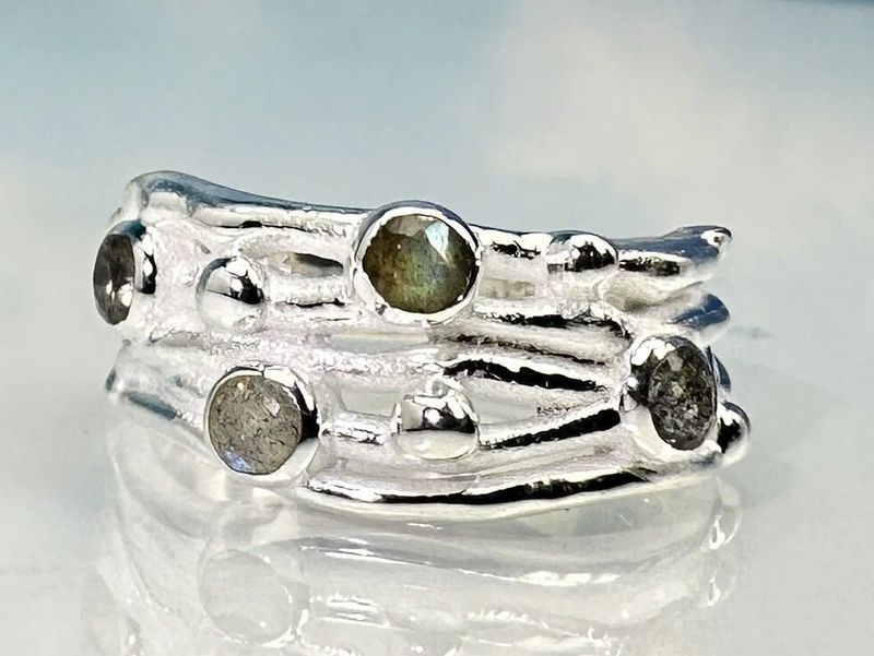 Ring labradorite 925 silver