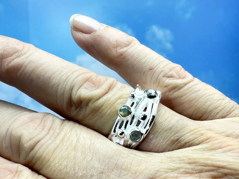 Ring labradorite 925 silver
