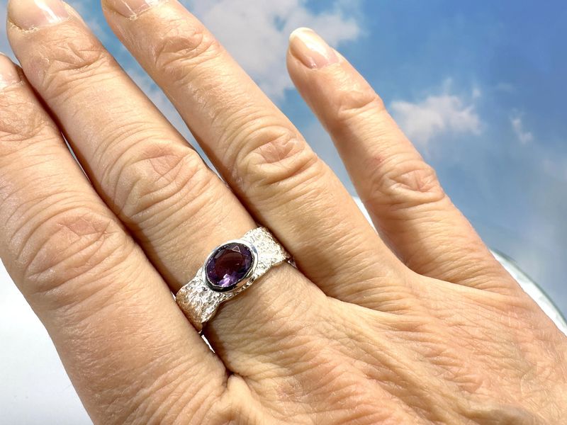 Amethyst ring 925 silver
