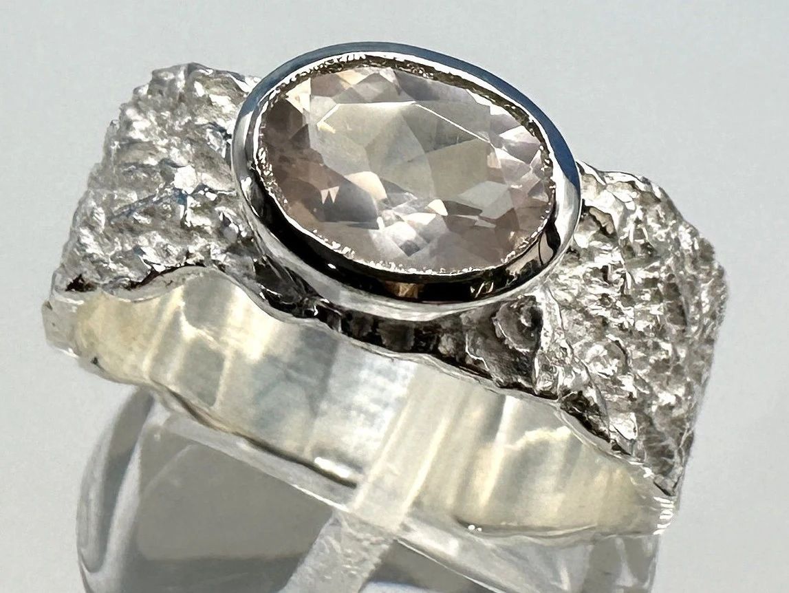 Ring rose quartz 925 silver