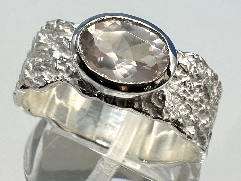 Ring rose quartz 925 silver