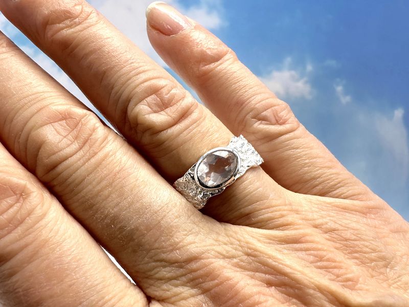 Ring rose quartz 925 silver