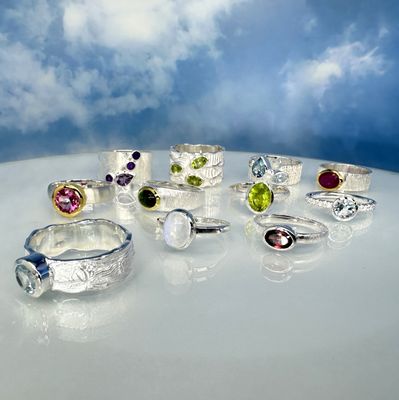 Rings with precious stones