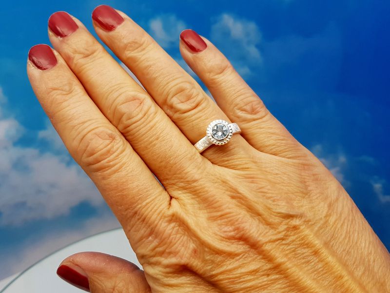 Ring blue topaz sterling silver