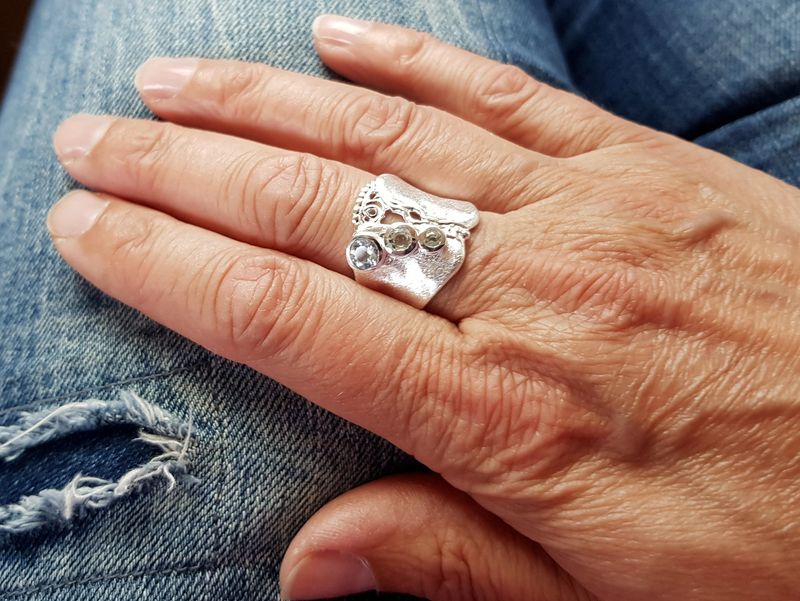 Ring topaz 925 silver