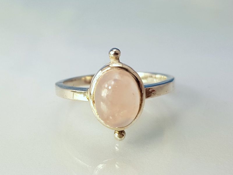 Ring rose quartz 925 silver