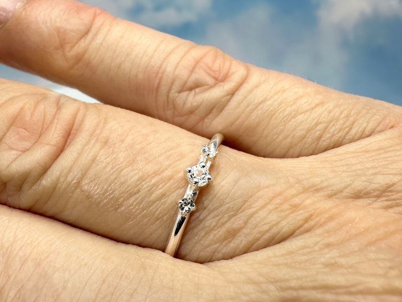 Ring white topaz 925 silver