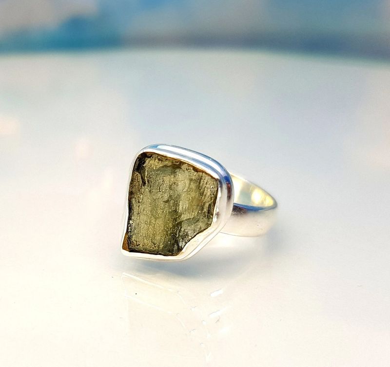 Ring mouldavite silver size FR 60