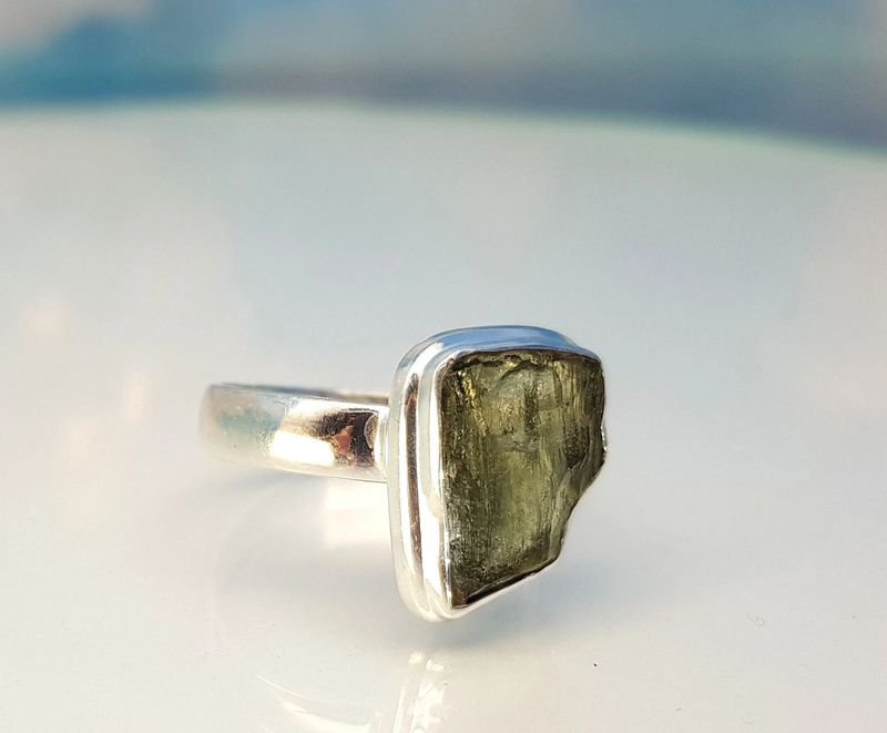 Ring mouldavite silver size FR 60