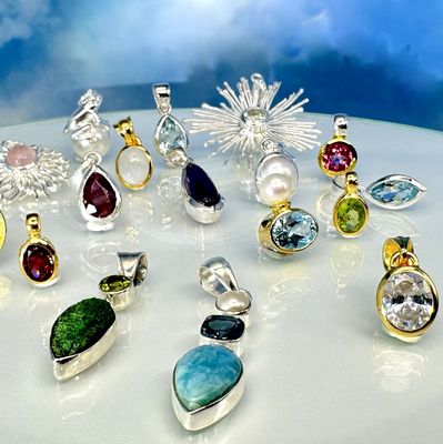Pendants with gemstones