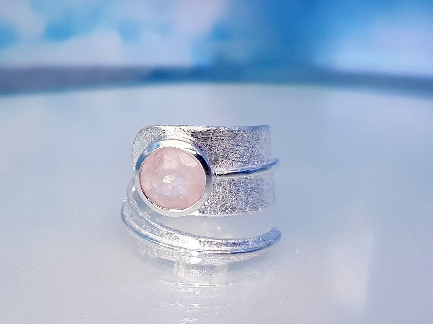 Ring rose quartz 925 silver