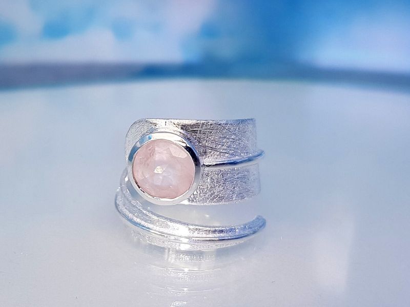 Ring rose quartz 925 silver