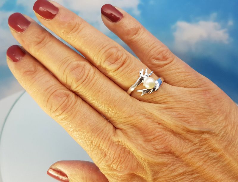 Ring pearl 925 silver