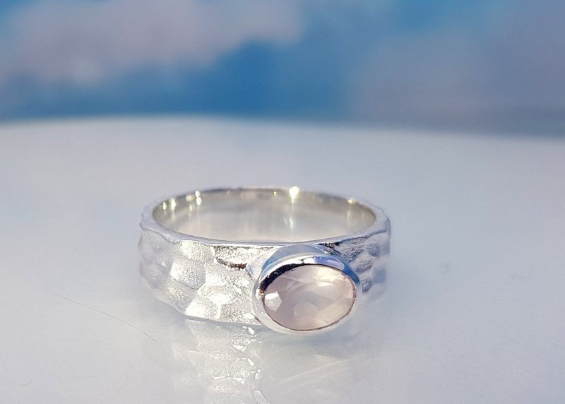 Ring rose quartz 925 silver