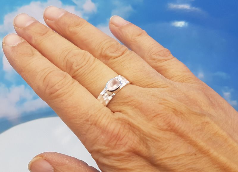Ring rose quartz 925 silver