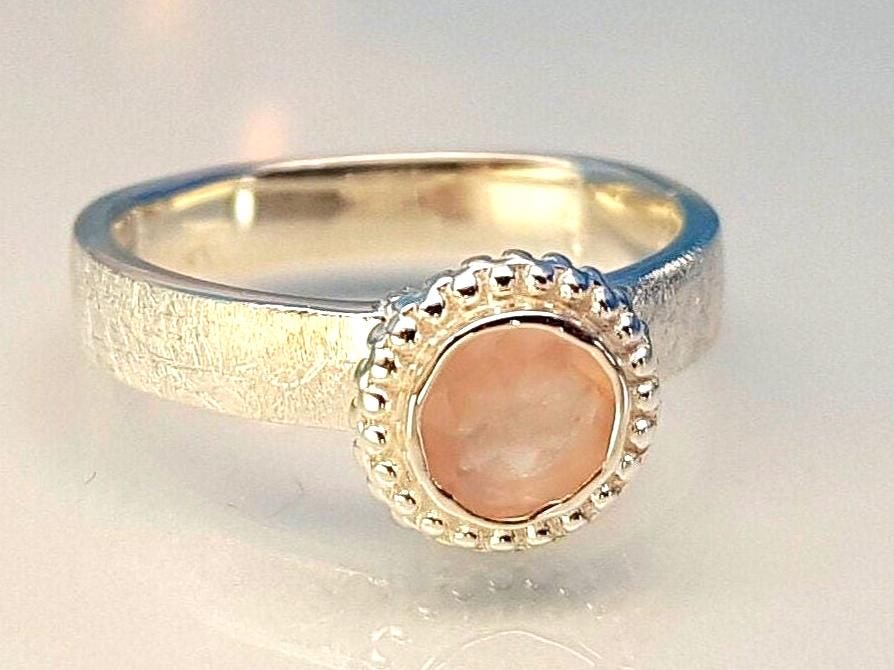 Ring rose quartz 925 silver