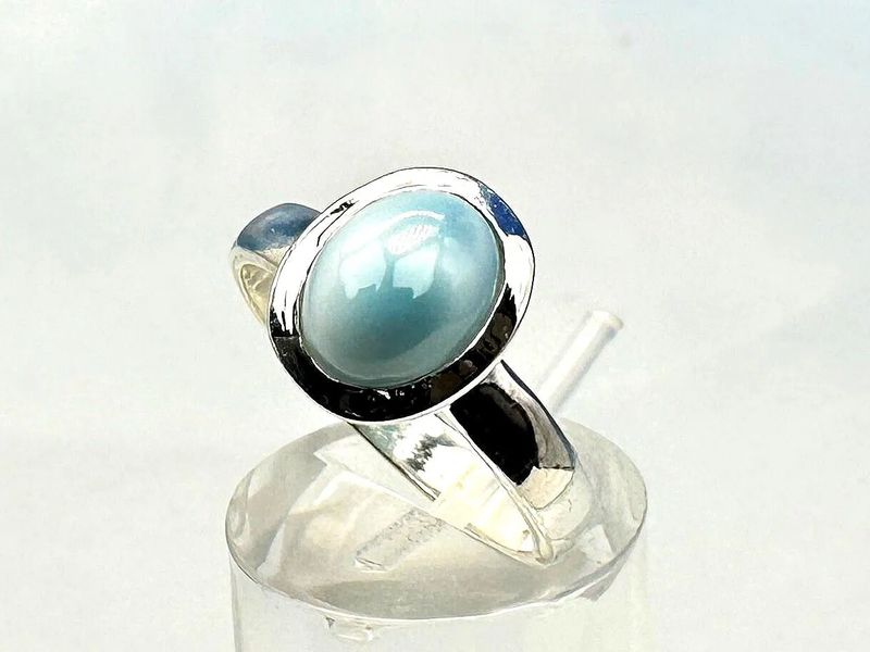 Ring Larimar 925 silver Atlantis stone