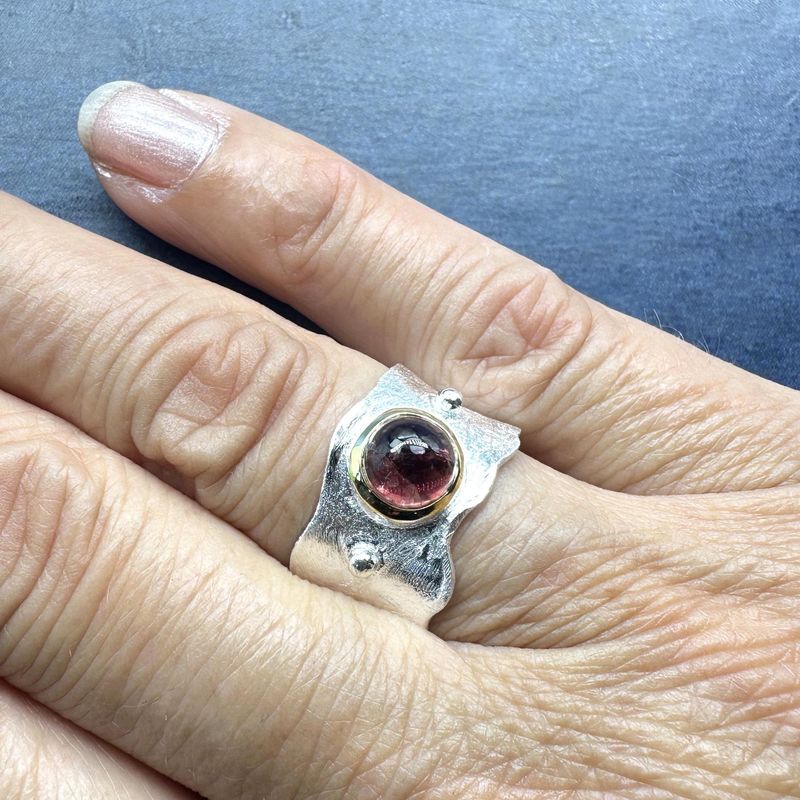 Ring tourmaline pink bicolour 