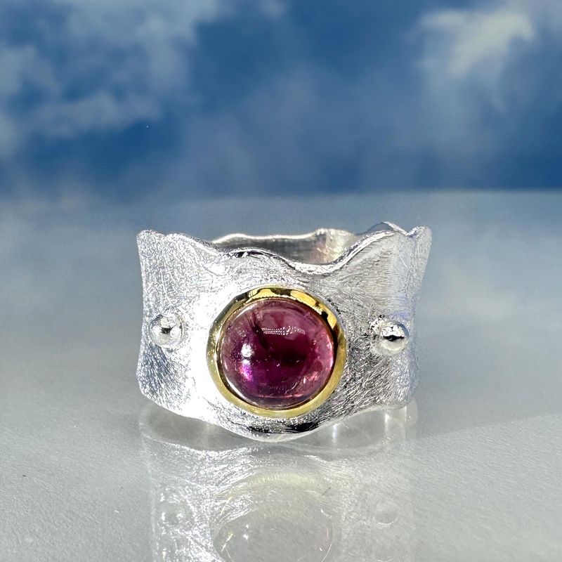 Ring tourmaline pink bicolour 
