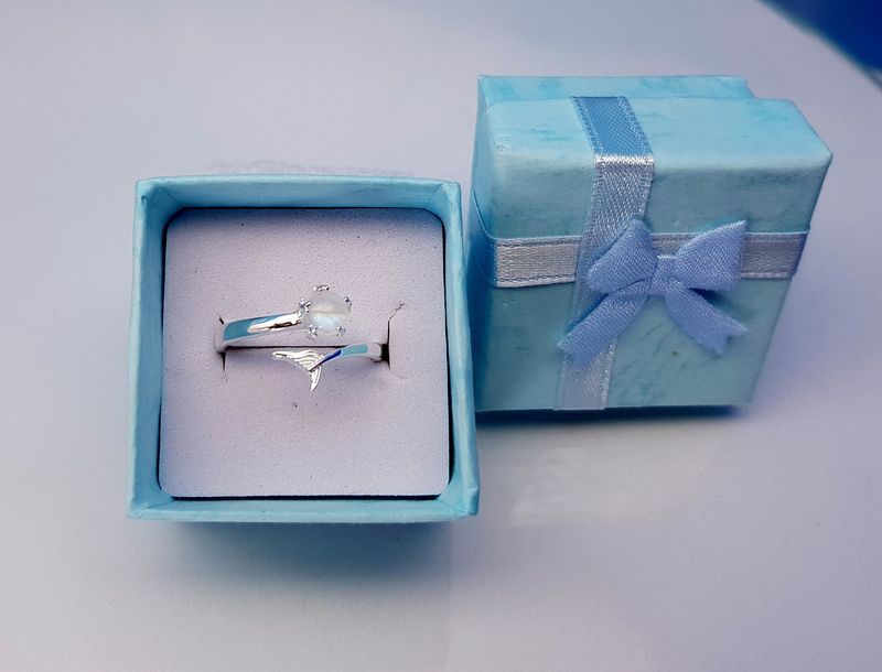 Ring moonstone mermaid 925 silver
