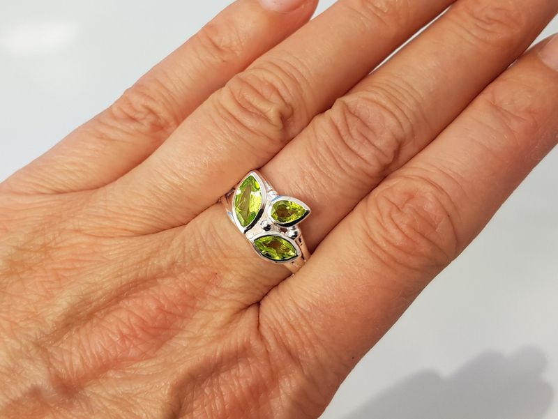 Ring peridot 925 silver