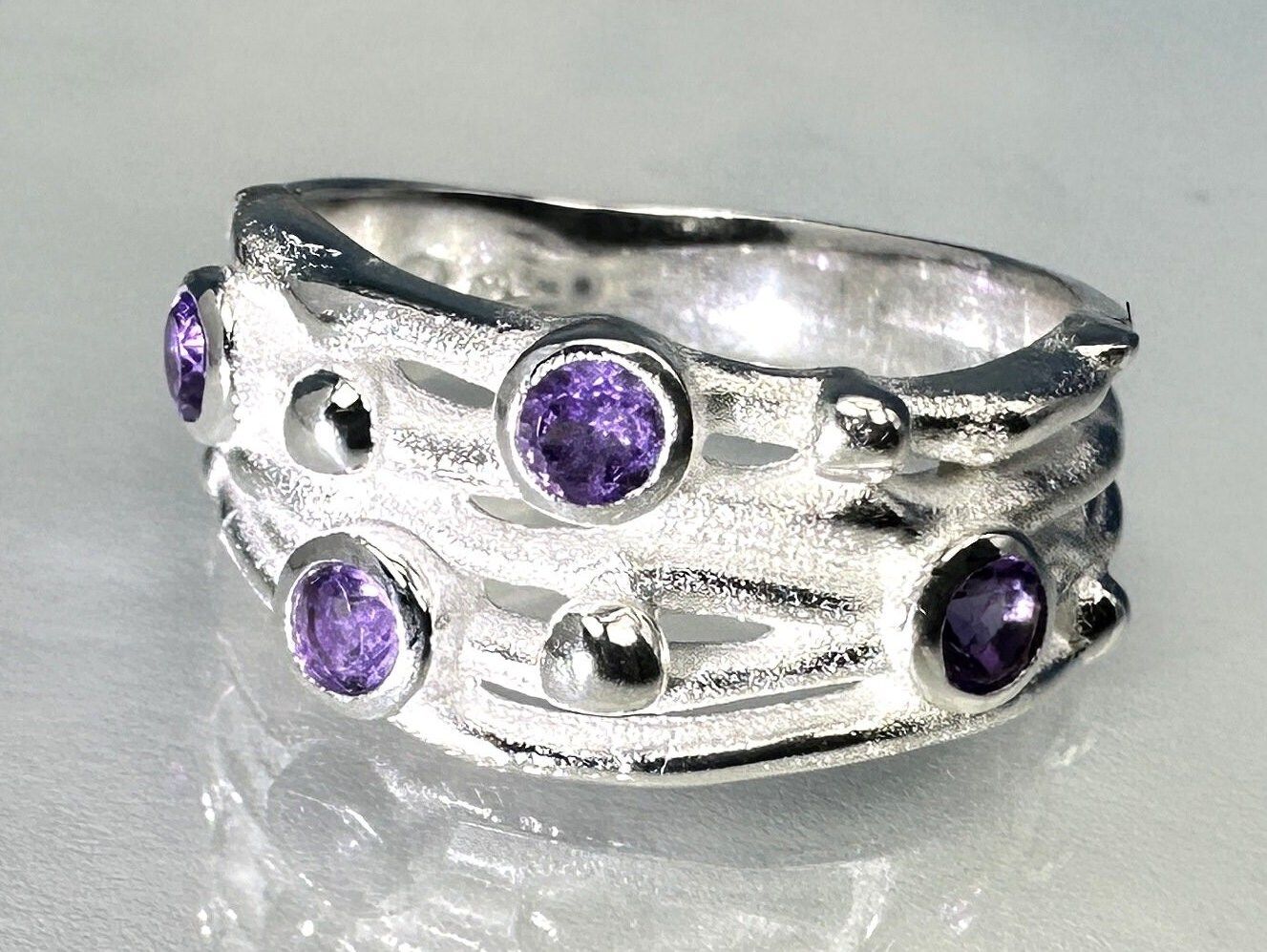 Amethyst ring 925 silver
