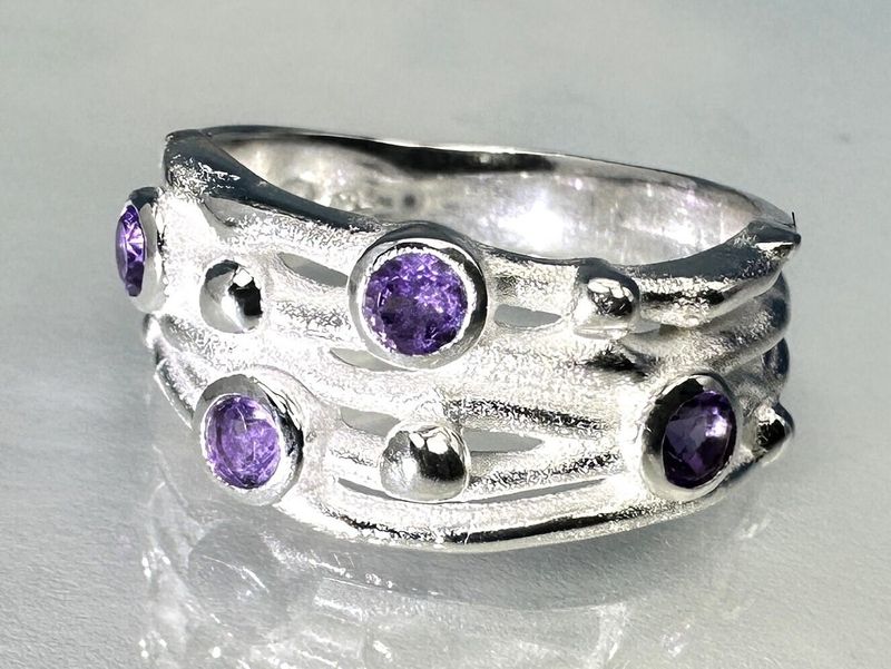 Amethyst ring 925 silver