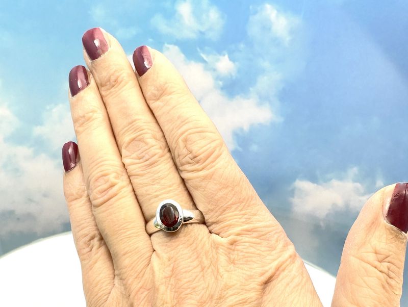 Ring garnet 925 silver