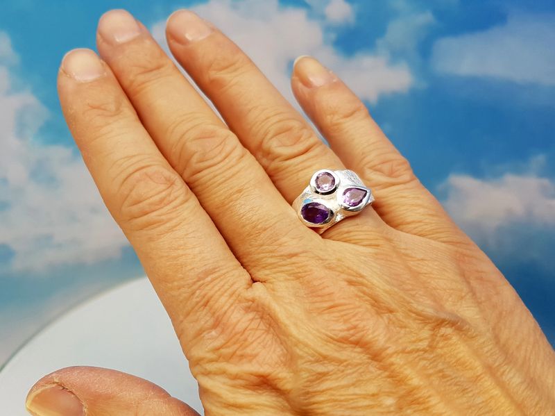 Amethyst ring 925 silver